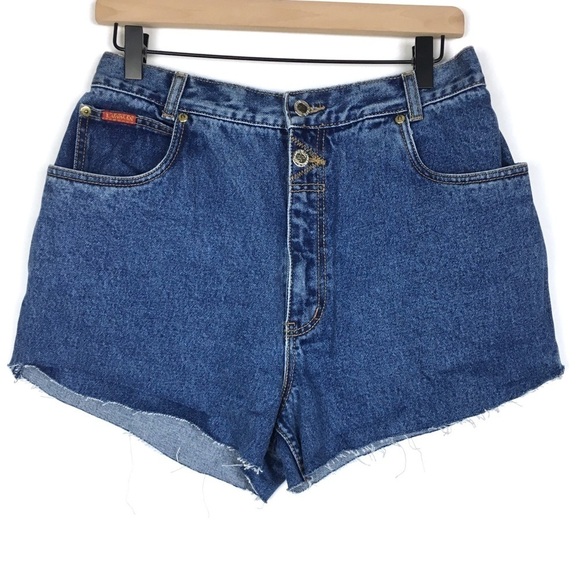 VINTAGE Jean Shorts Lawman Western High Waist Cut Offs Rodeo Cowgirl Ranch 15 - Picture 2 of 14